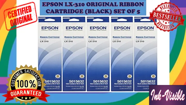 EPSON S015632 ORIGINAL RIBBON CARTRIDGE (BLACK) FOR EPSON LX-310 PRINTER  SET OF 5