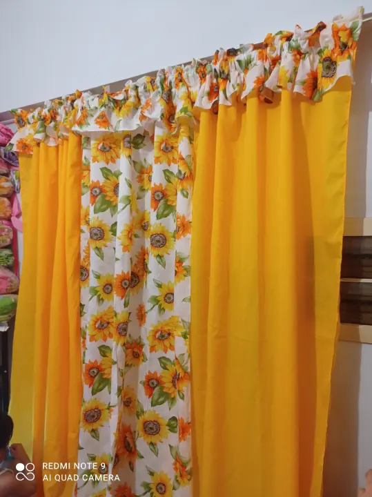 3in1 Curtain Sunflower Printed Lazada Ph 3in1 Curtain Sunflower Printed Lazada Ph, Yellow Ruffle Curtains