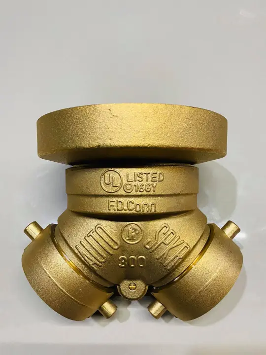 Siamese Twin 6 x 2 1/2 x 2 1/2'' inch with Plug and Chain Fire Department Connection Dry (150 x 65 x 65mm)