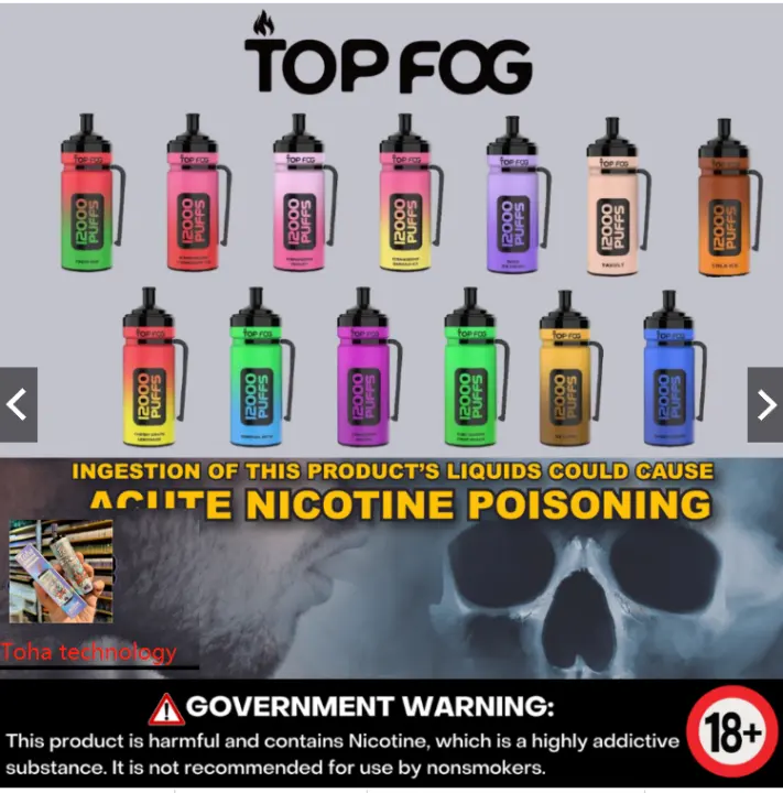 Top fog Disposable Pod 12000 Puffs Top Fogr With Type c Charger 600 mAh ...