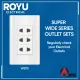 Royu Super Wide Series Universal Outlet Sets - WS113 WS115 WS913 WS901 2 Gang Universal Outlet Set 3 Gang Universal Outlet Set 1 Gang Aircon Outlet Set Duplex Universal Outlet with Ground & Shutter. 