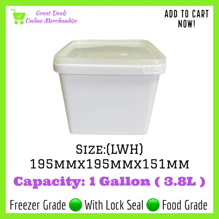 3.8L Square Ice Cream Container (Food And Freezer Grade)