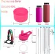 🎉✨Aquaflask Tumbler Hydro Flask tumbler Accessories Set  Aquaflask Caps Aquaflask Water Boots and Paracord Handle Set with 2 Straws&Brush Set for 12oz to 24oz，32oz&40oz Wide Mouth Bottles. 