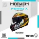 Mookem Helmet Z005 - Gold Blaster - Ferro X - Face Dual Visor Helmet. 