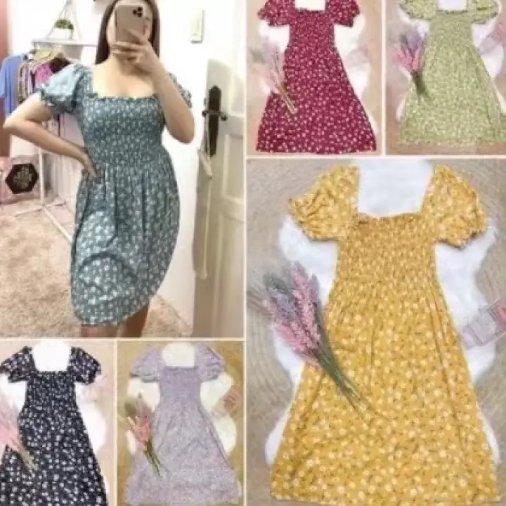 H&T ROSE Floral Smock Puff Sleeves Dress – No Brand >>> top1shop >>> lazada.com.ph