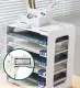 5 layer File Storage Rack Desk A4 Paper File Holder Long Bond Sundries Table Storage Box PVC Wood Desktop Book Magazine Desk Shelf Home Office Stationery Organizer Table Rack【24h Delivery】. 