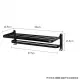High-end Premium Aluminum Alloy Large Towel Rack Space-Saving Foldable Bath Towel Rack Towel Rack Corner Rack Bathroom Faucet Matte Black Multifunctional Bathroom Storage Rack Wall Mounted Double Towel Bar 60cm With 4 Hooks. 