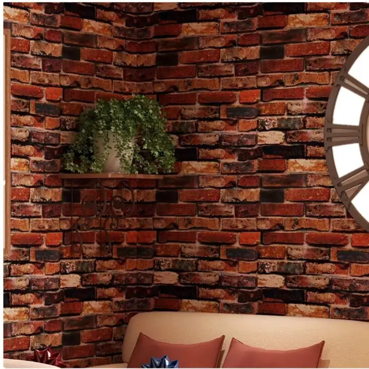 RED BRICKS WALLPAPER Self-adhesive Wallpaper Waterproof Pvc With Glue Wall  Stickers Renovation Background Sticker For Home Bedroom Living Room Rust  Reddish Brick Fireplace background design | Lazada PH