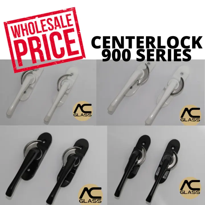 AC GLASS: CENTER LOCK 900 SERIES (1 pc) - CRESCENT LOCK - HALF MOON CENTERLOCK WITH KEEPER HOOK