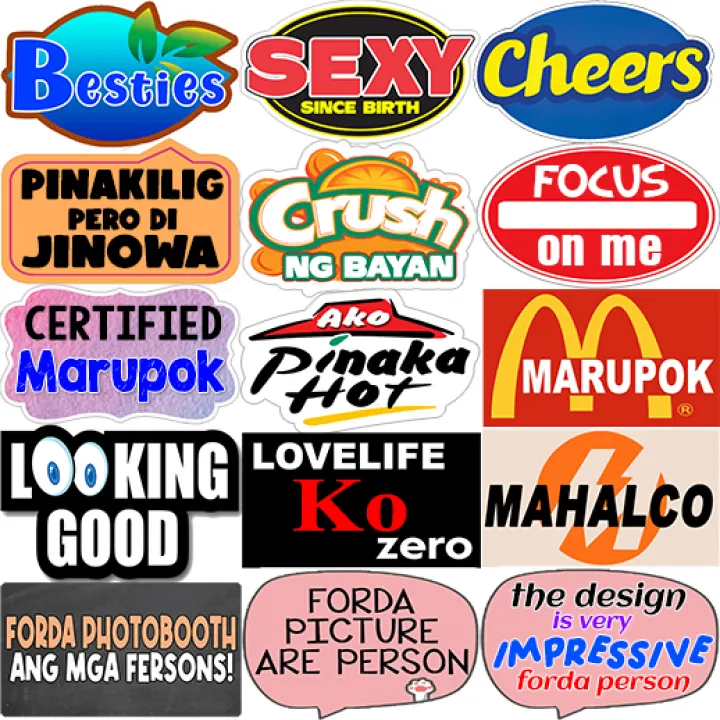 photobooth props callout 15pcs set