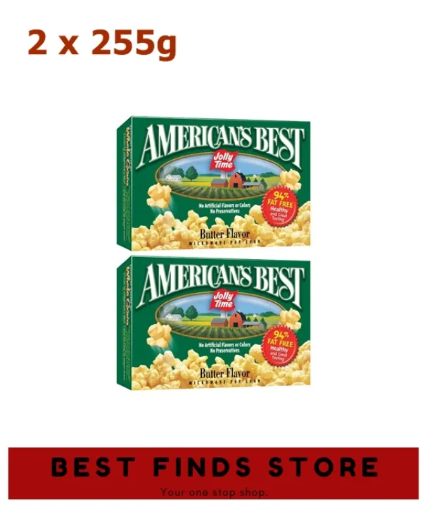 Jolly Time American's Best Butter Flavor Microwave Popcorn, 255g - Pack of 2