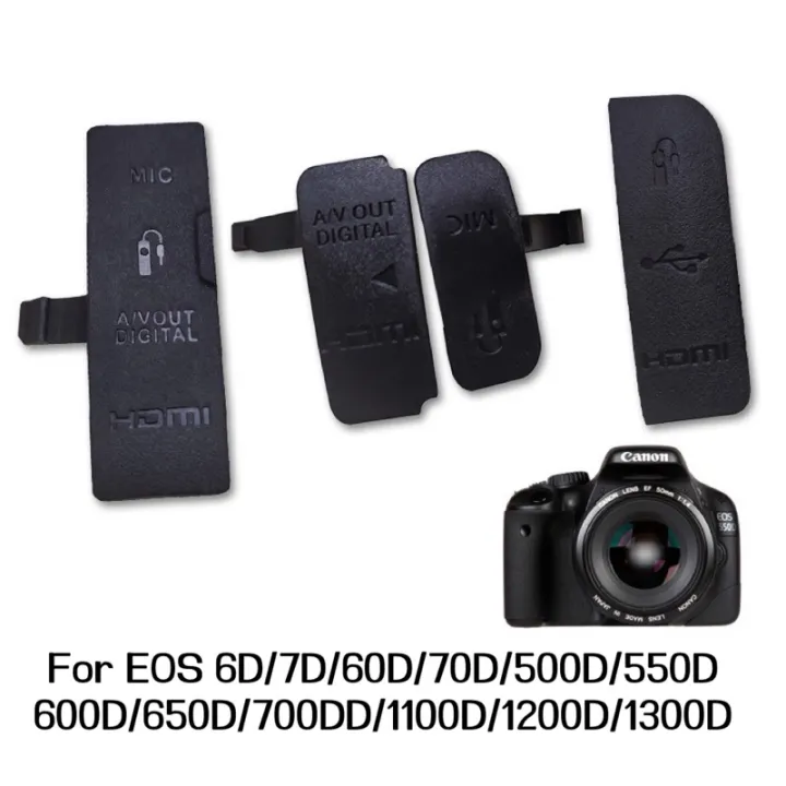 USB/HDMI-compatible DC IN/VIDEO OUT Rubber Door Bottom Cover For Canon EOS 550D 650D 700D 6D 7D 1100D 1200D 1300D 1500D 60D 70D