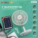 NSS Solar Desk Fan with Light 8"solar Rechargeable Fan solar Electric Fan with Panel retractable fan NS-F827. 