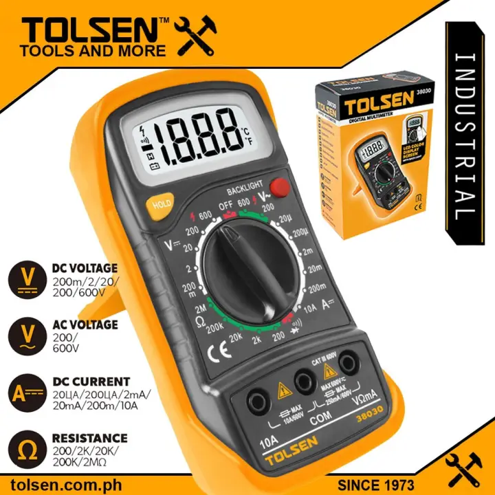 Tolsen Digital Multimeter w/ LCD Color Screen [ONLINE EXCLUSIVE] (AC/DC) 38030 CE Approved