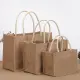 Natural Linen Reusable Jute Bag Burlap Tote Bags Eco Friendly with Soft Cotton Handle AT. 
