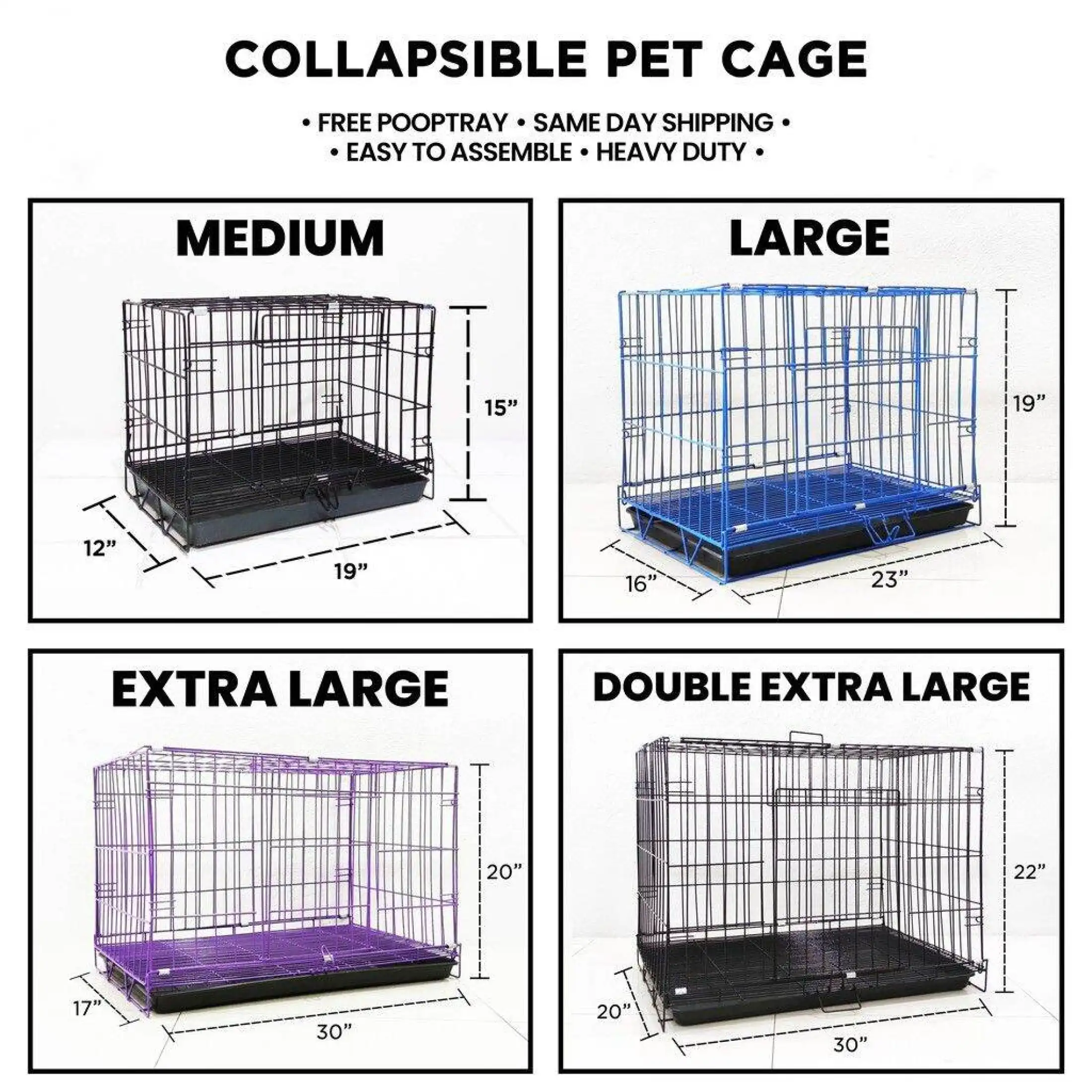 Medium size dog cage dimensions Clearance