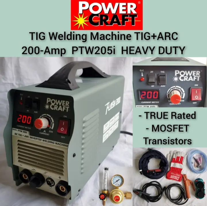 POWERCRAFT TIG Welding Machine Inverter type 200-Amp TIG+ARC w/ argon regulator