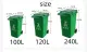 Wheeled trash cans, outdoor large trash cans with covers, and isolation of large trash cans. 