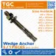 5PCS Wedge Anchor M6 / M8 / M10 / M12 / M16 Galvanized Plated also called Plated Expansion Bolt or Anchor Bolt Sleeve for Concrete TGC. 