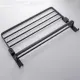 High-end Premium Aluminum Alloy Large Towel Rack Space-Saving Foldable Bath Towel Rack Towel Rack Corner Rack Bathroom Faucet Matte Black Multifunctional Bathroom Storage Rack Wall Mounted Double Towel Bar 60cm With 4 Hooks. 