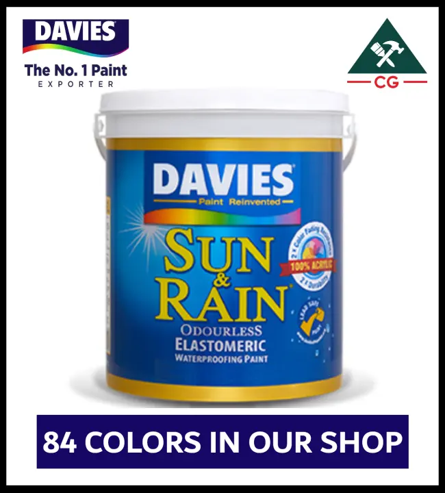 Davies 4 Liters Sun And Rain Elastomeric Waterproofing Indoor Outdoor Concrete Masonry Paint Lazada Ph - Sun Rain Paint Color Chart