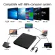 Portable-Mobile External USB 3.0 & Type-C DVD-RW 8X Ultra Thin DVD Writer (Black). 