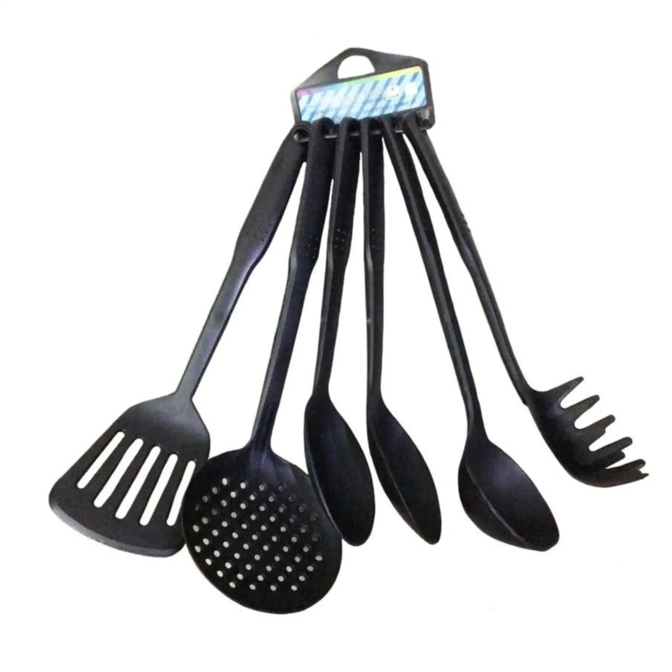 6 Piece Plastic Kitchen Cooking Utensils Black Lazada Ph