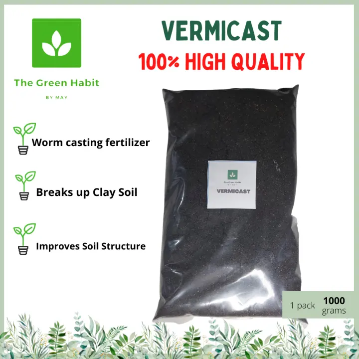 The Green Habit by May | Vermicast fertilizer 1 kilo vermicast pure organic vermicast soil 1 pack vermicast soil worm organic vermicast compost soil pure vermicast soil soil enhancer vermicast