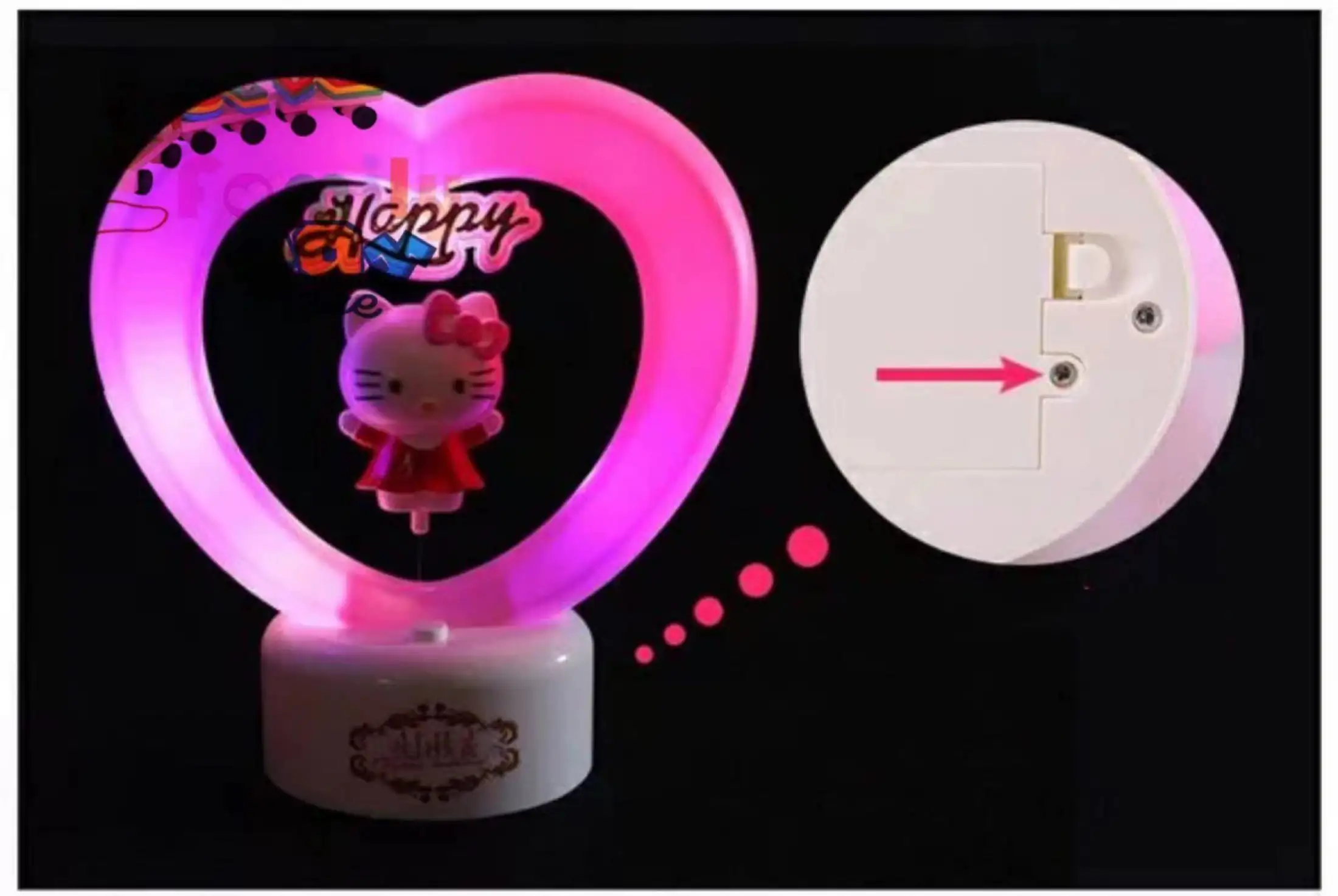 Okitty Cute Cartoon Night Light, Love Heart Table Lamps