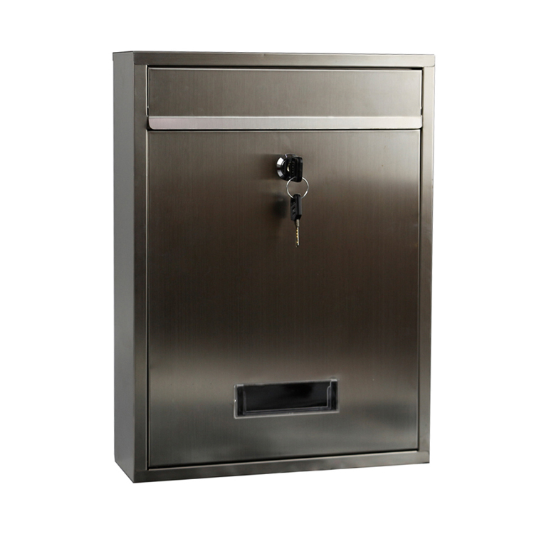 Naiture Locking Wall-mount Mailbox in Stainless Steel Finish