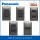 Panasonic Slim Art Duplex Universal Outlet w/ Ground without Shutter (White / Metallic Gray). 