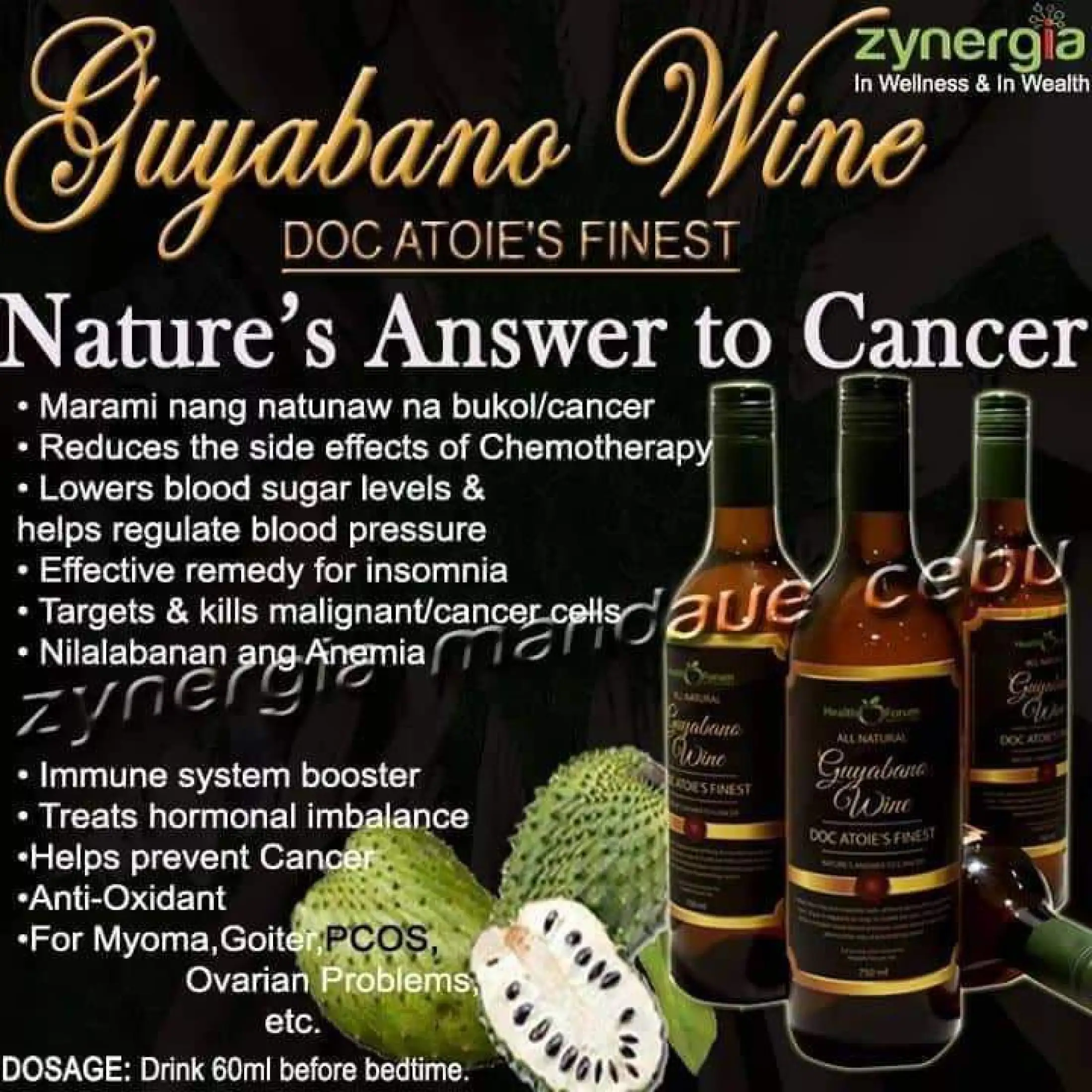 Zynergia Guyabano Wine By Doc Atoie Finest 750ml Best Seller Wine 100 Guaranteed Authentic Lazada Ph