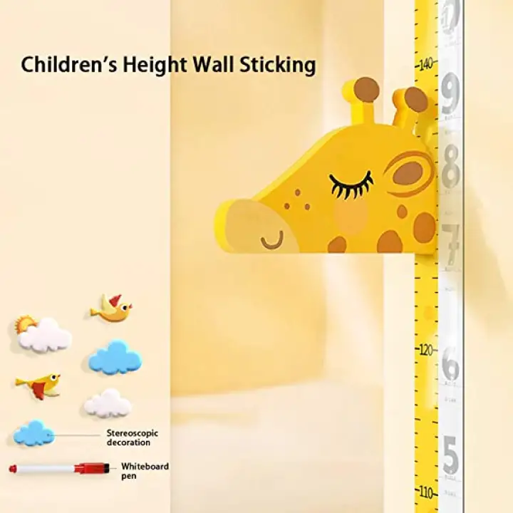 Height Chart for Kids Kids Measuring Chart for Wall Removable Adjustable Height Wall Chart with Average Height Line Cartoon Magnetic Growth Chart for Kids Sticker for Nursery Playroom