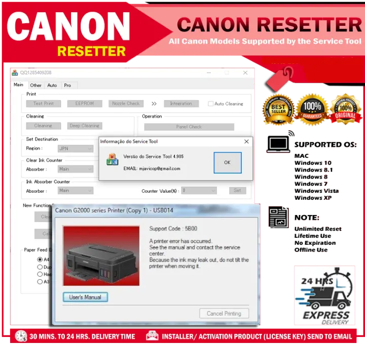 Canon service tool 4905 download