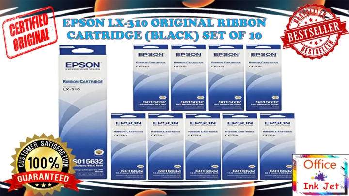EPSON S015632 ORIGINAL RIBBON CARTRIDGE (BLACK) FOR EPSON LX-310 PRINTER  SET OF 10