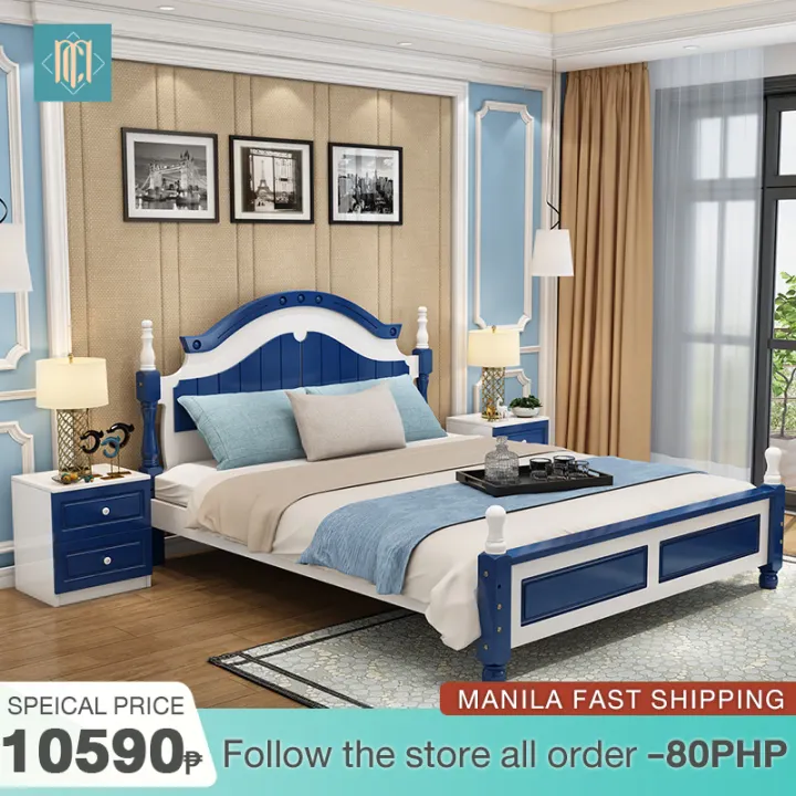 Luxurious Solid Wood Bed Modern Simple, Princess Double Bed Frame