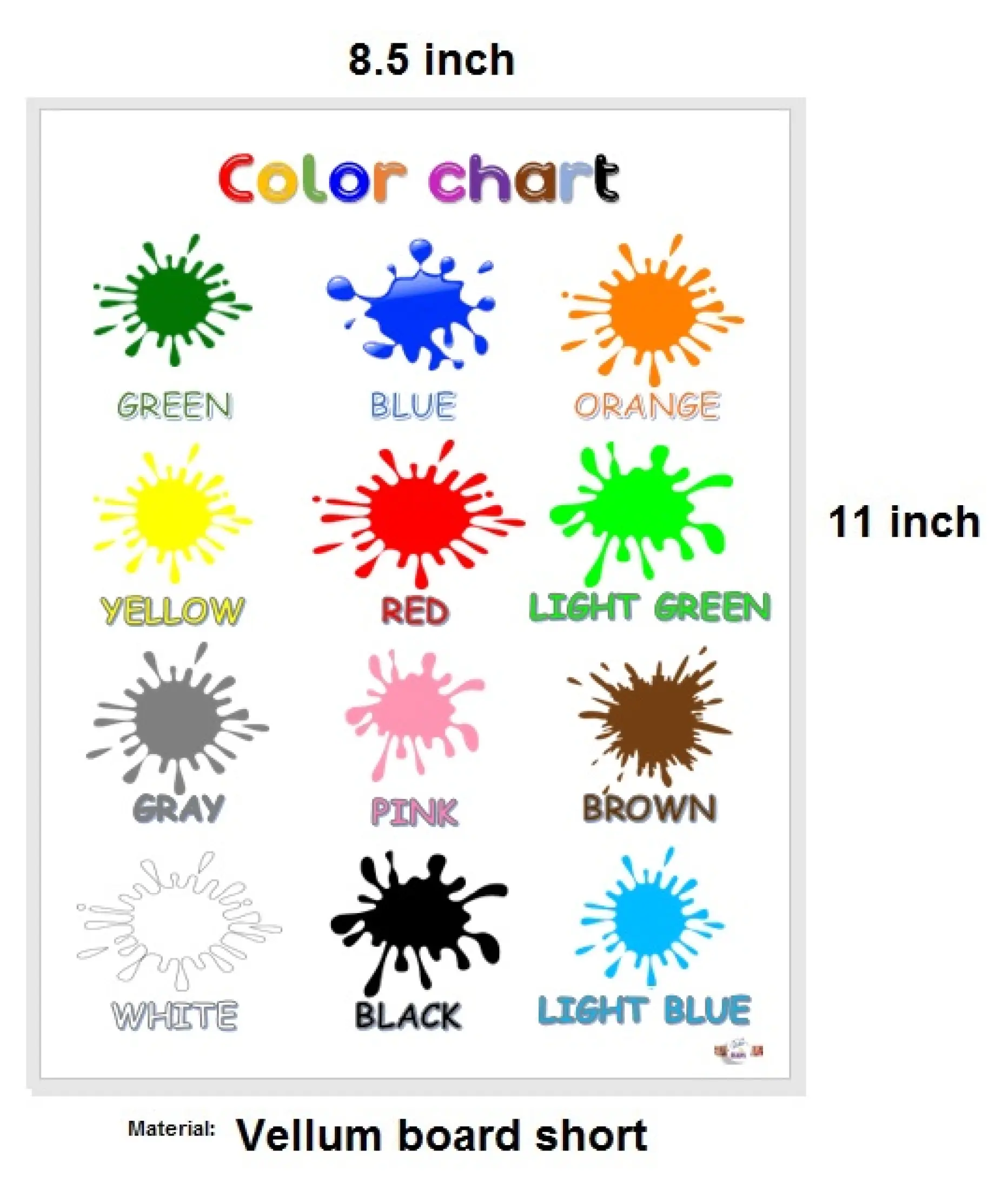 Laminated Chart Color, Educational Chart For Kids (Size 8.5 X 11 Inches) | Lazada Ph