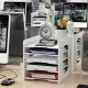 5 layer File Storage Rack Desk A4 Paper File Holder Long Bond Sundries Table Storage Box PVC Wood Desktop Book Magazine Desk Shelf Home Office Stationery Organizer Table Rack【24h Delivery】. 
