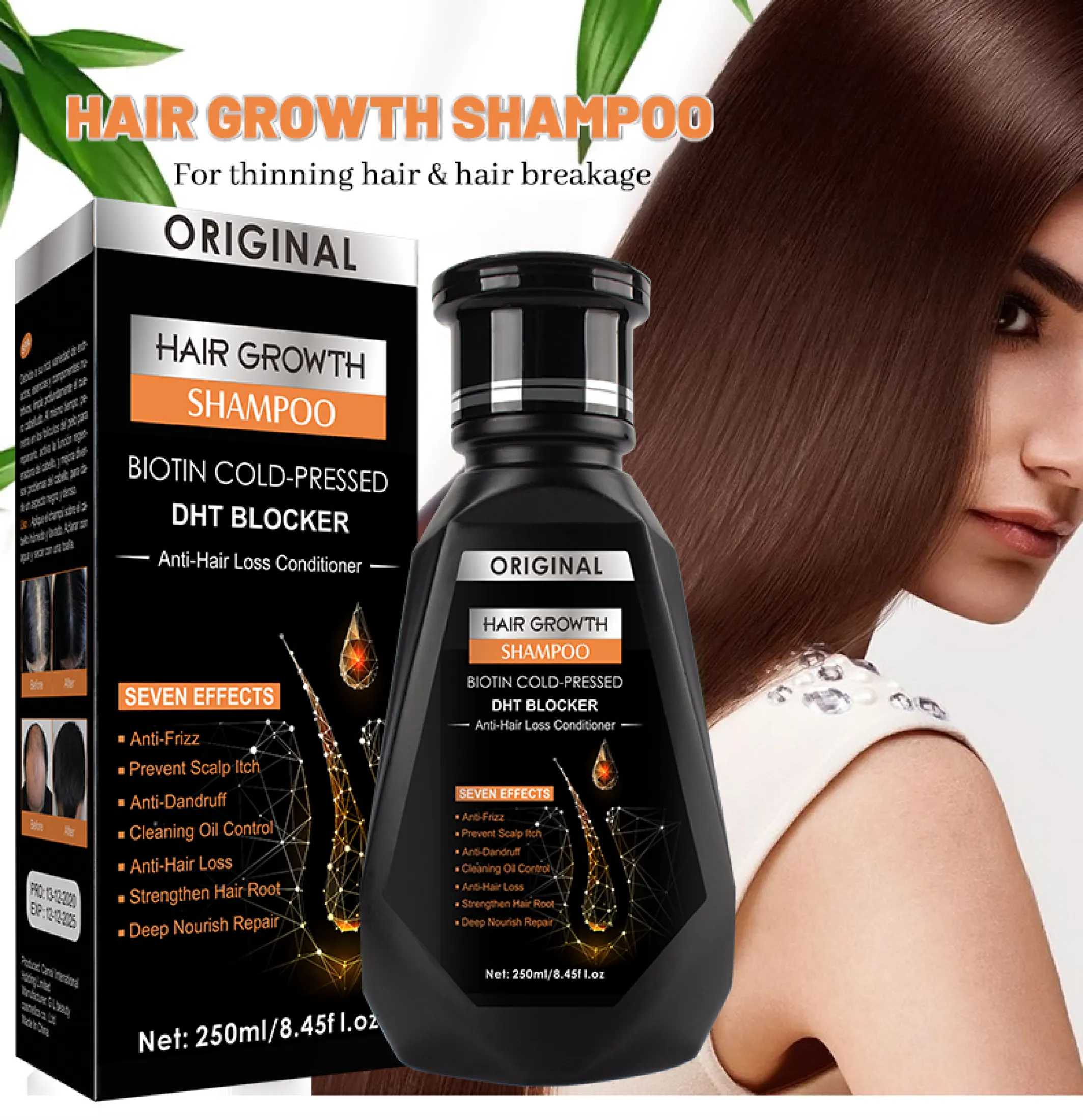 Peimei Natural Hair Growth Shampoo With Plant Extraction For Thinning Hair And Hair Breakage Hair Loss Treatment Improves Nutrient Supply And Strenthen The Roots Of The Hair Ginger Germinal Oil Hair Growth Oil