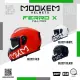Mookem Helmet Z005 - MONO COLORS - FERRO X - Face Dual Visor Helmet. 