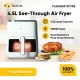 Techlife 4.5L See-Through Air Fryer | 1300W Fast Cooking | Digital Control Panel | Heat Resistant | 24-Hour Timer. 