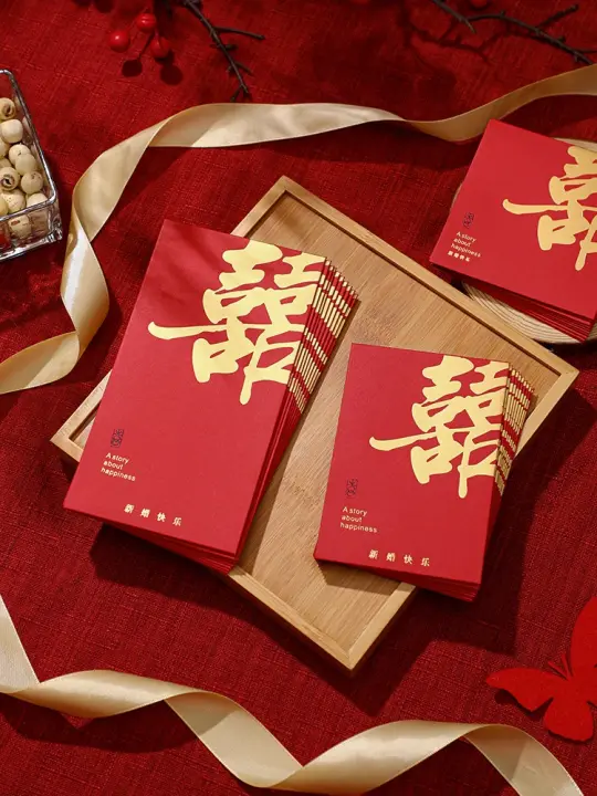 China Imported Wedding Red Packet Golden Red Envelope Large Size