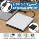 Portable-Mobile External USB 3.0 & Type-C DVD-RW 8X Ultra Thin DVD Writer (Black). 