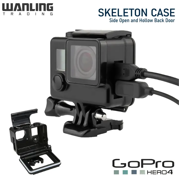 Gopro Hero 4 Skeleton Case Backdoor And Side Open Cage Protective Housing Shell Black Lazada Ph