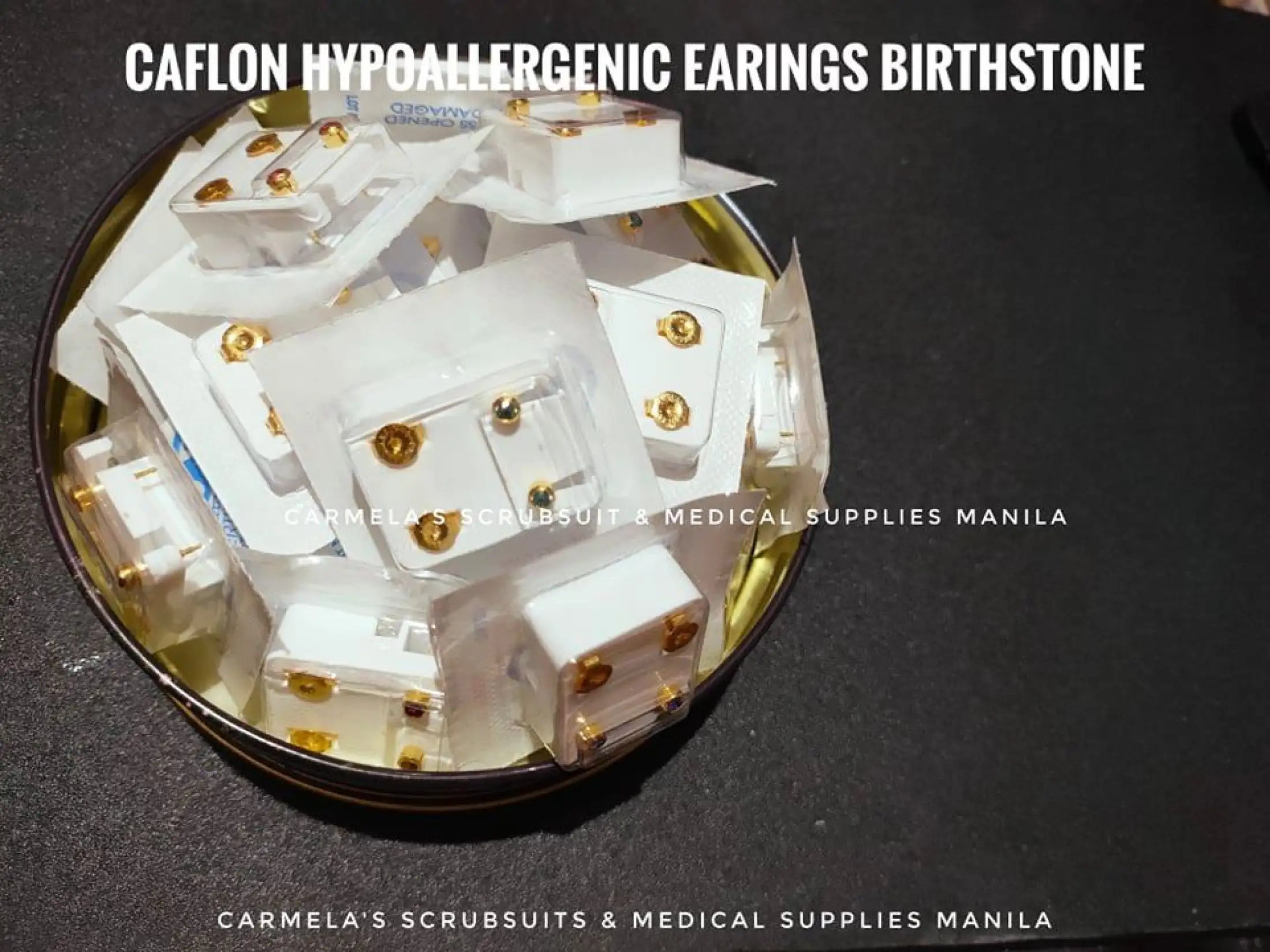 Caflon Birthstone October Rose Zircon Gold Plated Non Tarnish Stud Earrings Baby Earrings Lazada Ph