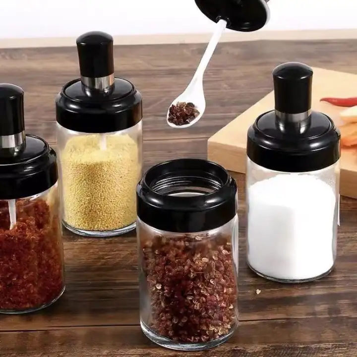 Details about  / HelloKitty Ceramic Spice Jars Spoons Racks Seasoning Pot Castor Kitchen Salt