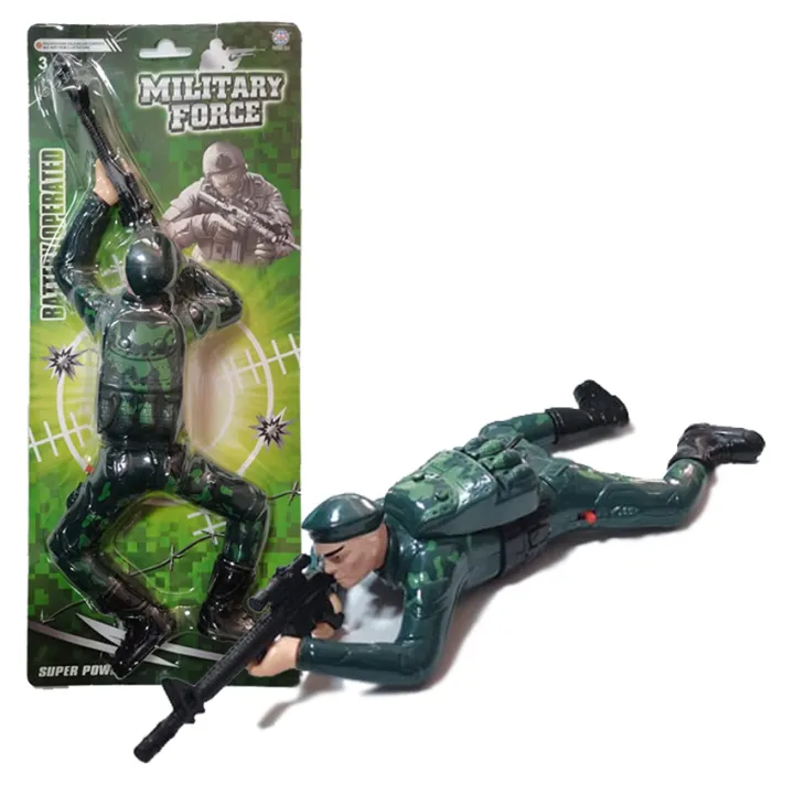 Crawling Military Army Soldier Characters Battery Operated Toy Action Figure