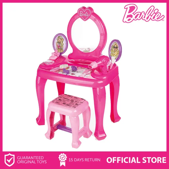 Barbie Vanity Table Stool Set Pretend, Vanity Pretend Play Set