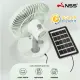 NSS Solar Desk Fan with Light 8"solar Rechargeable Fan solar Electric Fan with Panel retractable fan NS-F827. 