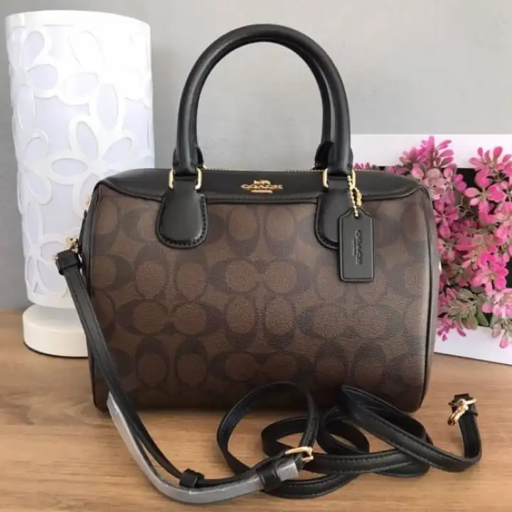 F58312 Coach Mini Bennett In Signature Coated Canvas Monogram Brown Women S Satchel Bag With Sling Lazada Ph